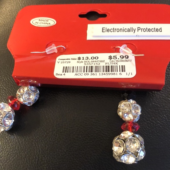 Crystal Bracelet & Snowmen Earrings. Faceted glass beads. Holiday Christmas - Picture 5 of 5